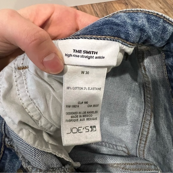 Joe's Jeans Smith High Rise Straight Leg Ankle Jean Side Stripe Raw Hem - Picture 14 of 15